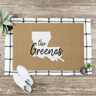 Louisiana Family Monogram State Doormat