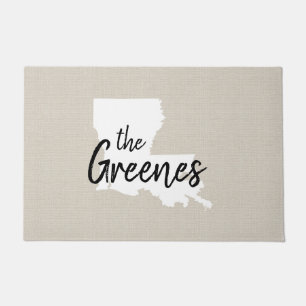 Louisiana Family Monogram State Doormat