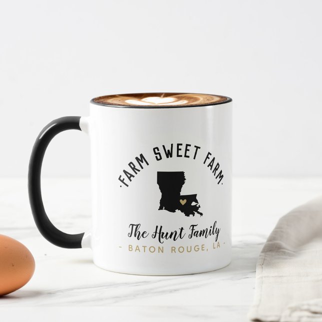 Louisiana Farm Sweet Farm Family Monogram Mug (Creator Uploaded)