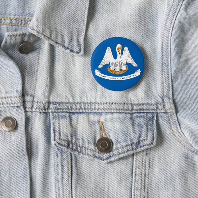 Louisiana flag 6 cm round badge (In Situ)