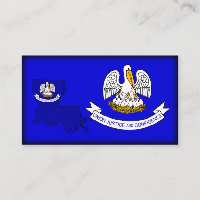 Louisiana Flag-Map Business Card (Front)