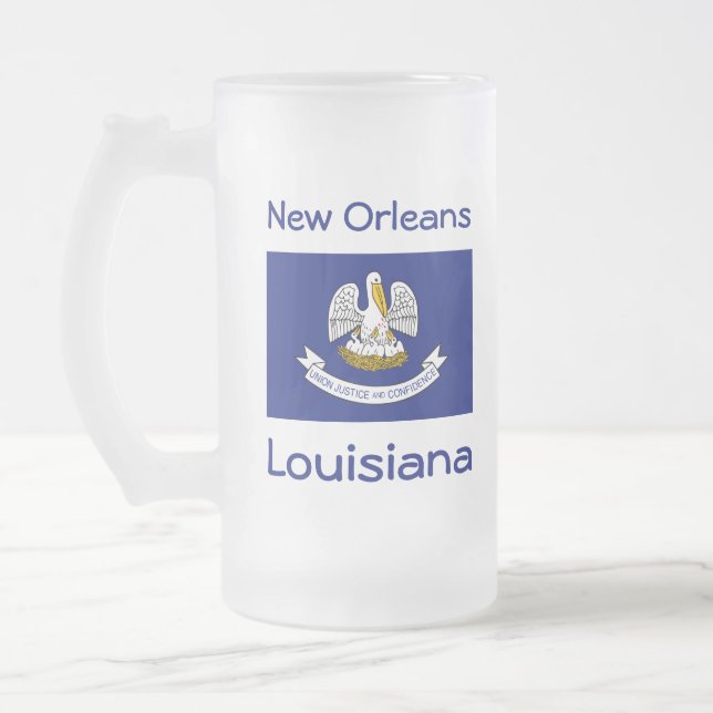 Louisiana Flag Map City Mug (Left)