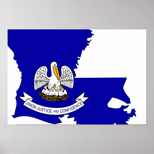 Louisiana Flag Map Poster (Front)