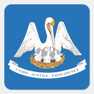 Louisiana flag square sticker