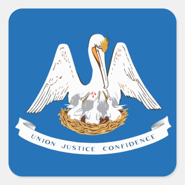 Louisiana flag square sticker (Front)