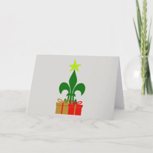 Louisiana Fleur De Lis Cajun Christmas Tree & Gift Card