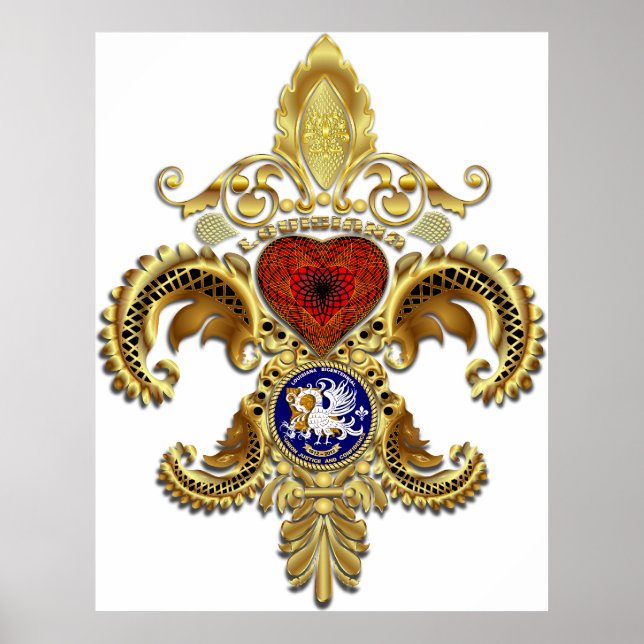 Louisiana Fleur De Lis With Shadow Poster (Front)