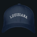Louisiana Flexfiit Wool Cap Navy Blue<br><div class="desc">A Flexfit Wool Cap embroidered with the (customisable) text Louisiana.  Select the hat and text colour and style of your choice.</div>