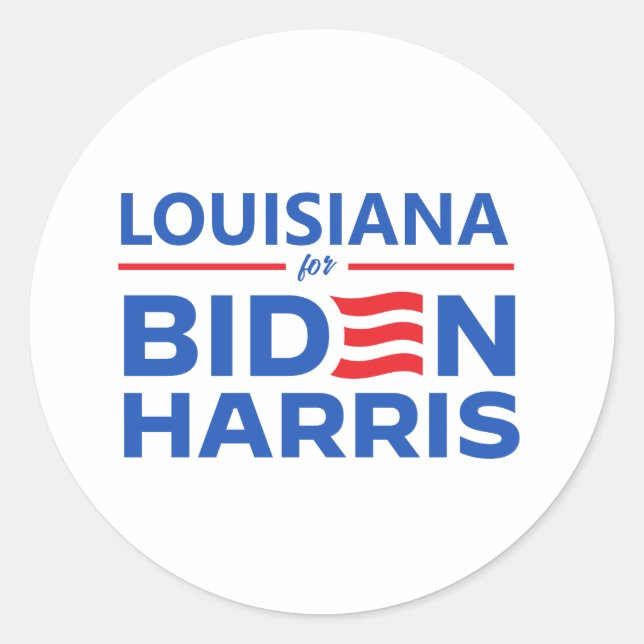 Louisiana for Biden Harris Classic Round Sticker (Front)