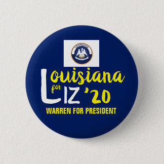 Louisiana for Liz Warren for President '20 6 Cm Round Badge