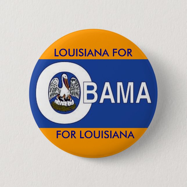 LOUISIANA FOR OBAMA Button (Front)