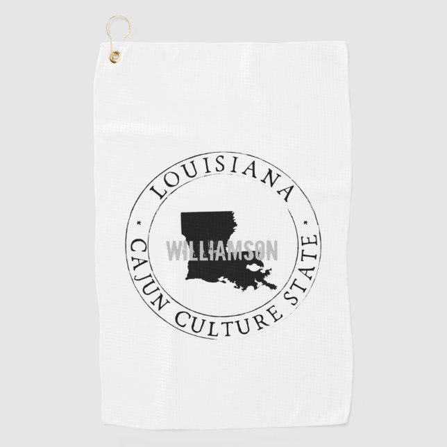 Louisiana Golf Towel State Personalised (Front)