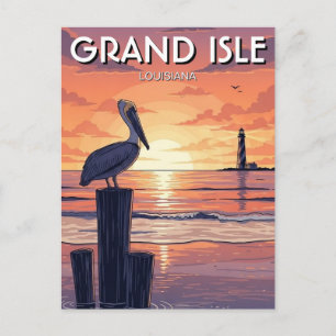Louisiana Grand Isle Pelican  Postcard