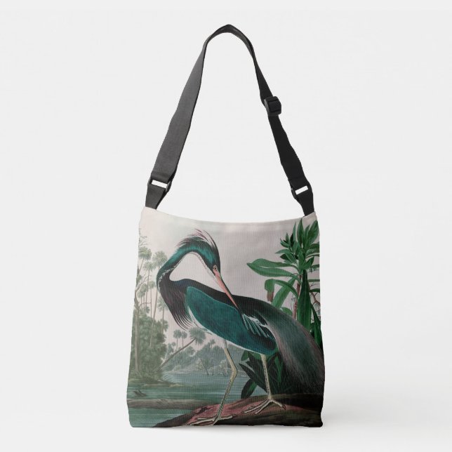 Louisiana Heron Birds of America Audubon Print Crossbody Bag (Front)