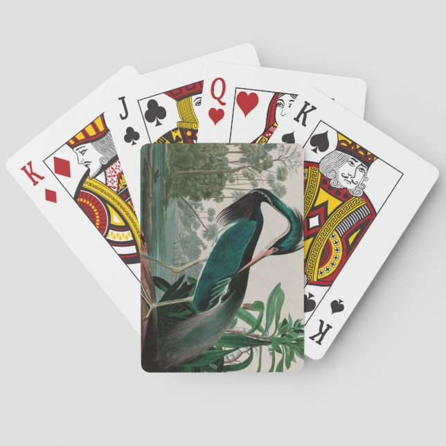 Louisiana Heron Birds of America Audubon Print Playing Cards (Back)
