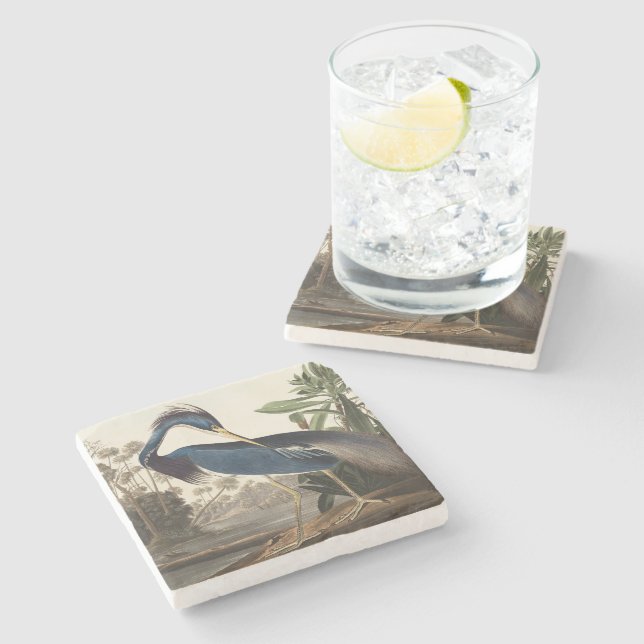 Louisiana Heron by Audobon Stone Coaster (Side)