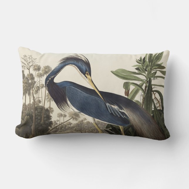 Louisiana Heron from Birds of America Lumbar Cushion (Front)