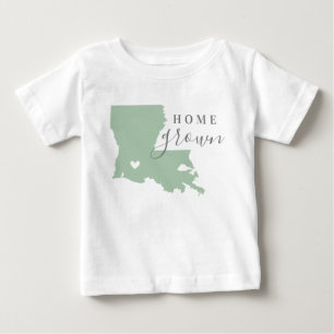 Louisiana Home Grown   Editable Colours State Map Baby T-Shirt