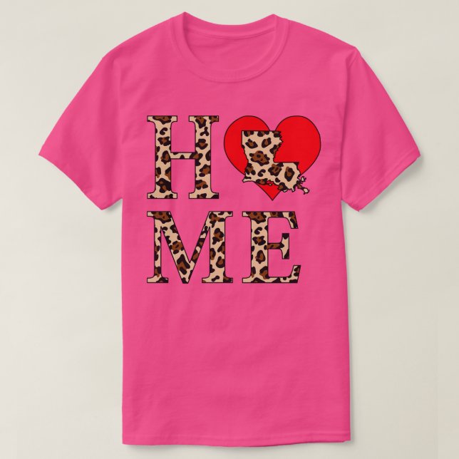 Louisiana Home Leopard Print TShirt (Design Front)