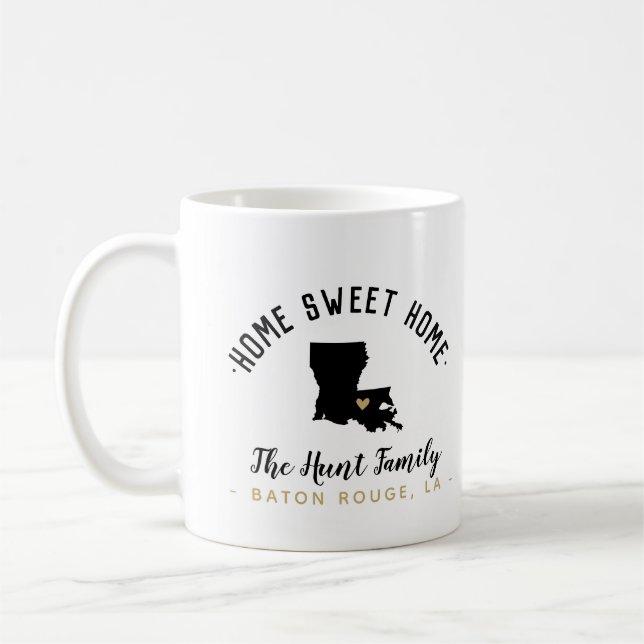 Louisiana Home Sweet Home Family Monogram Mug (Left)