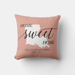 Louisiana Home Sweet Home Family Name Cushion