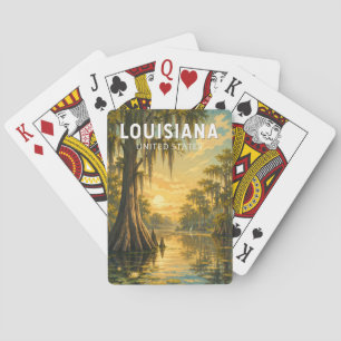 Louisiana Illustration Travel Art Vintage Playing Cards