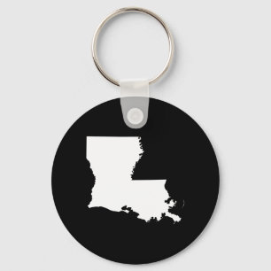 Louisiana in White and Black Key Ring