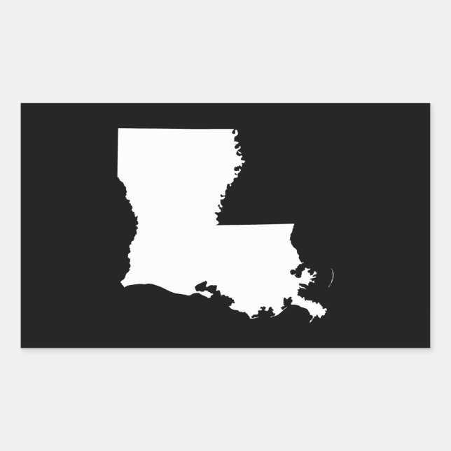 Louisiana in White and Black Rectangular Sticker (Front)