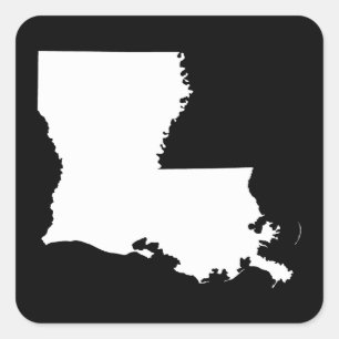 Louisiana in White and Black Square Sticker
