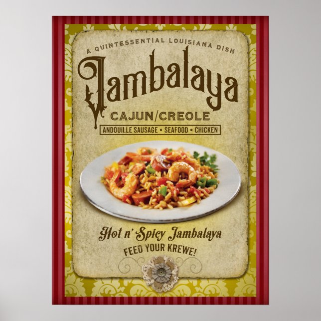 Louisiana Jambalaya New Orleans Vintage Poster (Front)