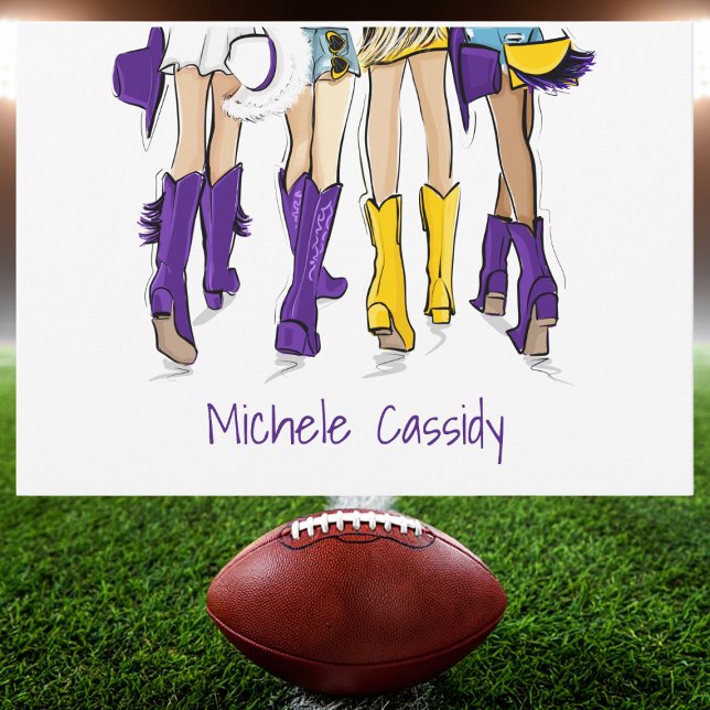 Louisiana Ladies Fashion Cowboy Boot Purple Yellow Thank You Card (Creator Uploaded)
