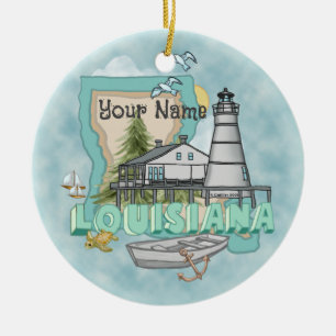 Louisiana Lighthouse  Ceramic Tree Decoration
