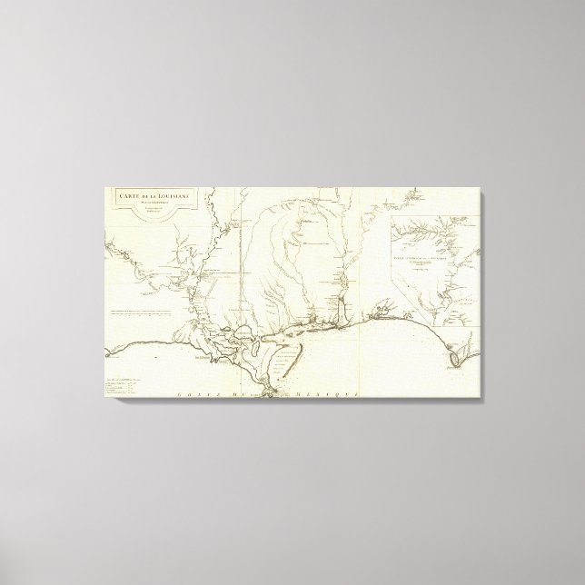 Louisiana Map Canvas Print (Front)