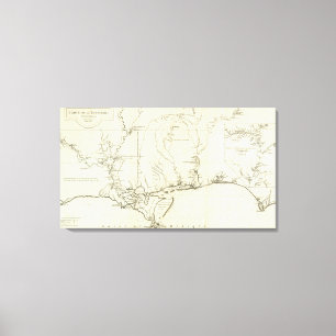 Louisiana Map Canvas Print