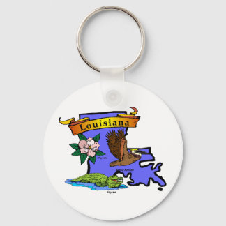 Louisiana Map Key Ring
