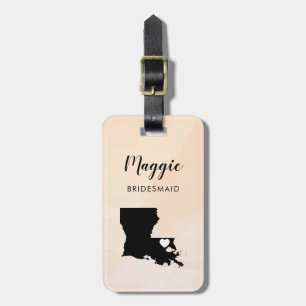 Louisiana Map Luggage Tag, Wedding Party Welcome Tag