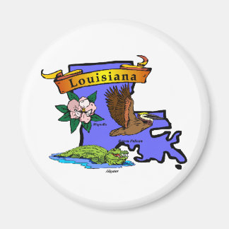 Louisiana Map Magnet