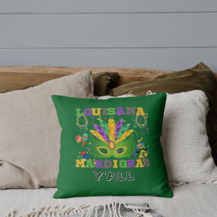Louisiana Mardi Gras , Fat Tuesday funny  Cushion