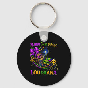 Louisiana Mardi Gras Magic Beads Key Ring