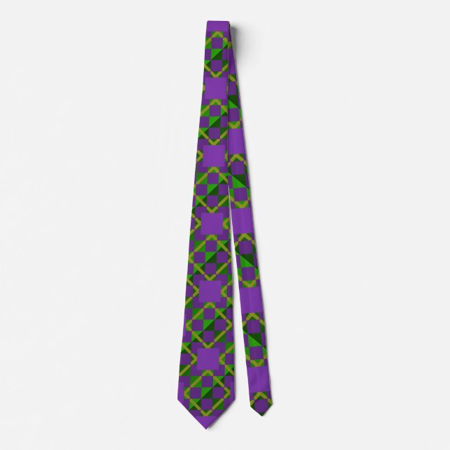 Louisiana Mardi Gras Patterned Neck Tie (Front)