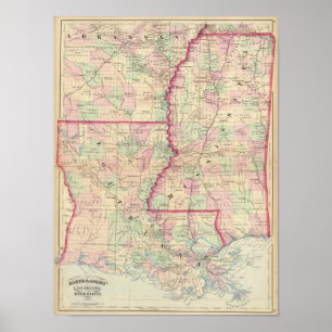 Louisiana, Mississippi Poster