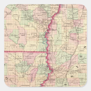 Louisiana, Mississippi Square Sticker