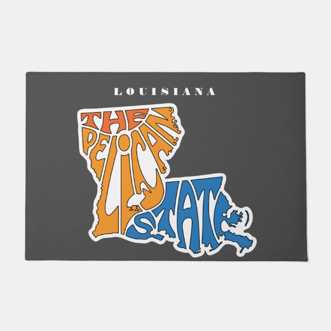 Louisiana Nickname Word Art Doormat (Front)