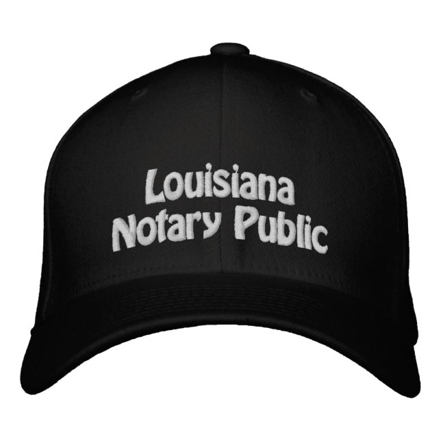 Louisiana Notary Public Embroidered Baseball Cap (Front)