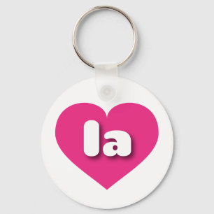 Louisiana or Los Angeles hot pink heart mini love Key Ring
