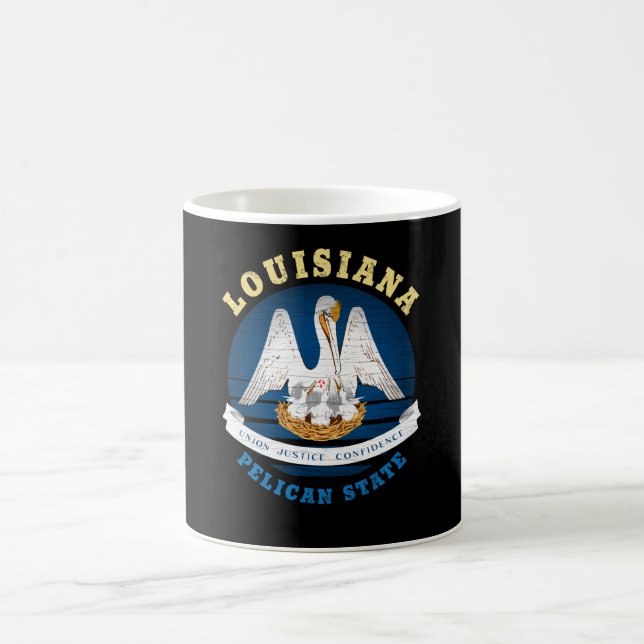 LOUISIANA PELICAN STATE FLAG COFFEE MUG (Center)