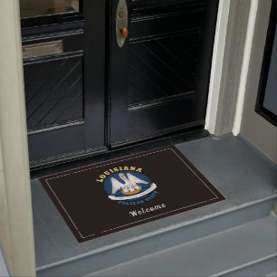 LOUISIANA PELICAN STATE FLAG DOORMAT