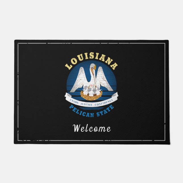 LOUISIANA PELICAN STATE FLAG DOORMAT (Front)