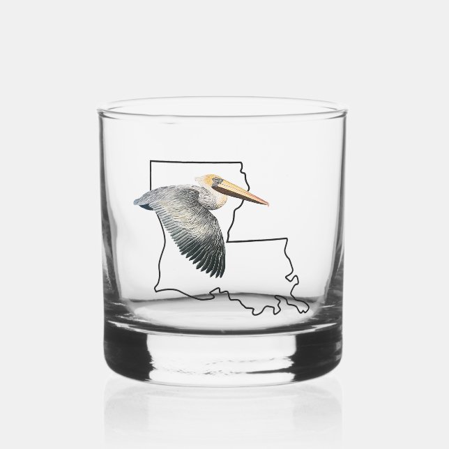 Louisiana Pelican Whiskey Glass (Front)