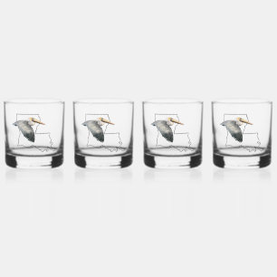 Louisiana Pelican Whiskey Glass - 4 set